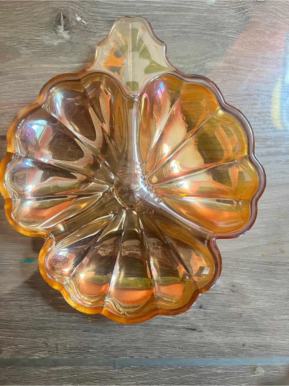 Iridescent Marigold Carnival Decorative Glass Bowl - Home Art